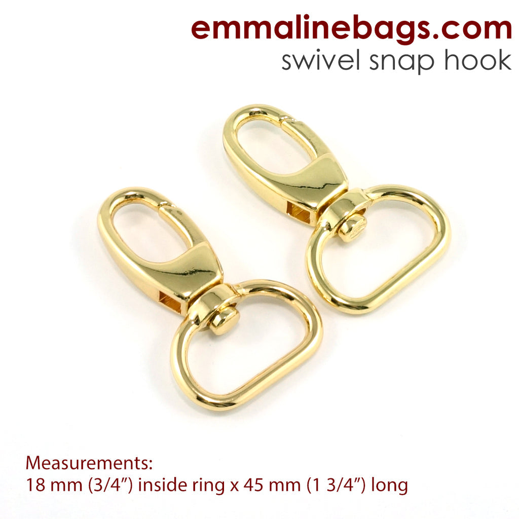 Swivel Snap Hook 3/4&quot; (20 mm) in Gold (2 Pack)