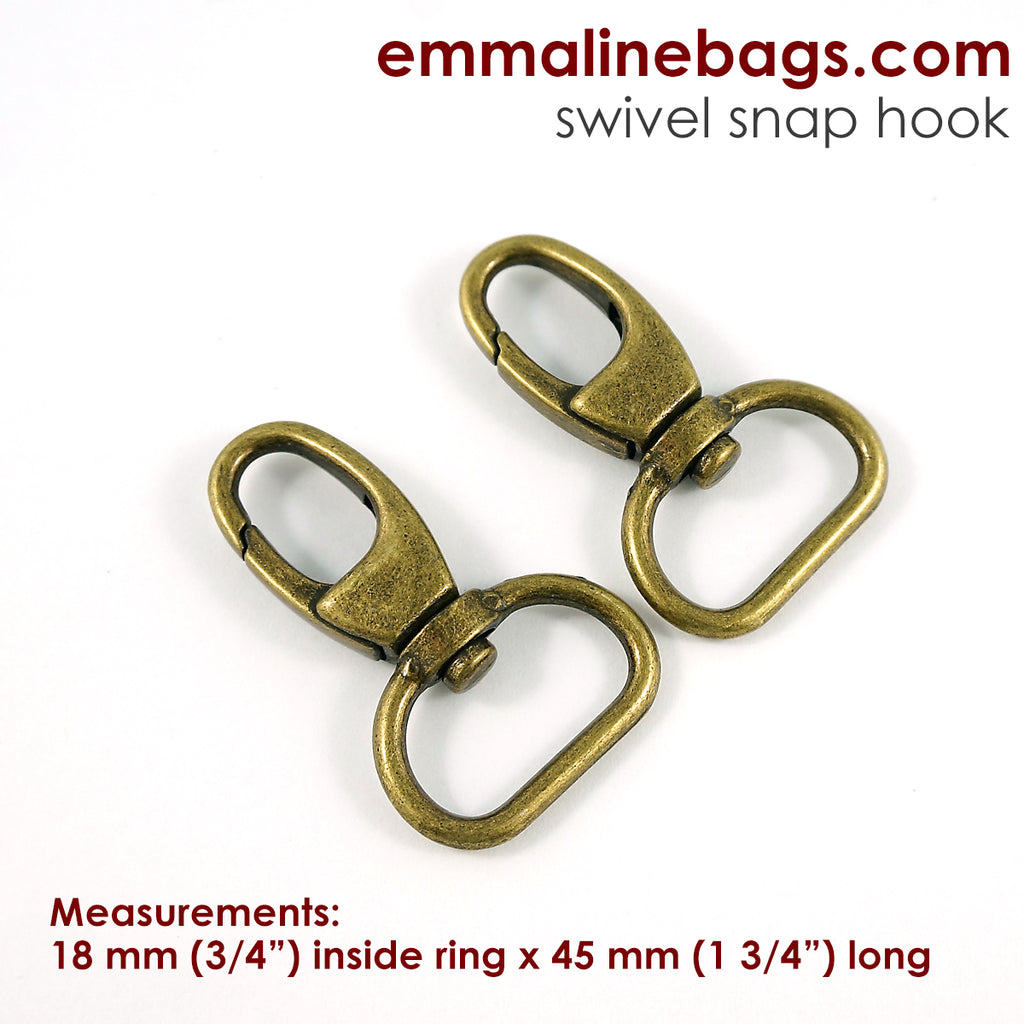 Swivel Snap Hook 3/4 (20 mm) in Antique Brass (2 Pack) – Troll Brothers  Quilt Designs
