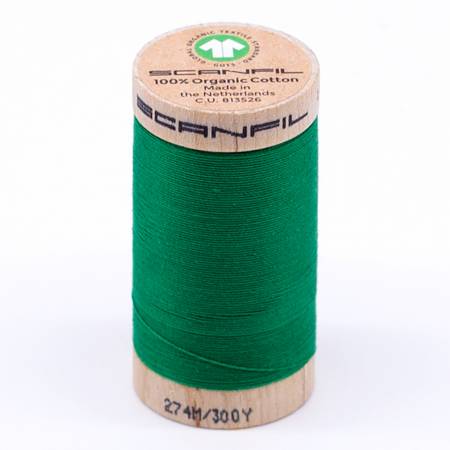 Scanfil Organic Cotton Thread 30wt Solid 300yd Jolly Green