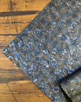 Retro Embossed Floral with Butterflies & Dragonflies Antique Brass/Blue Iridescent 18"x 53" - SOLD PER ROLL