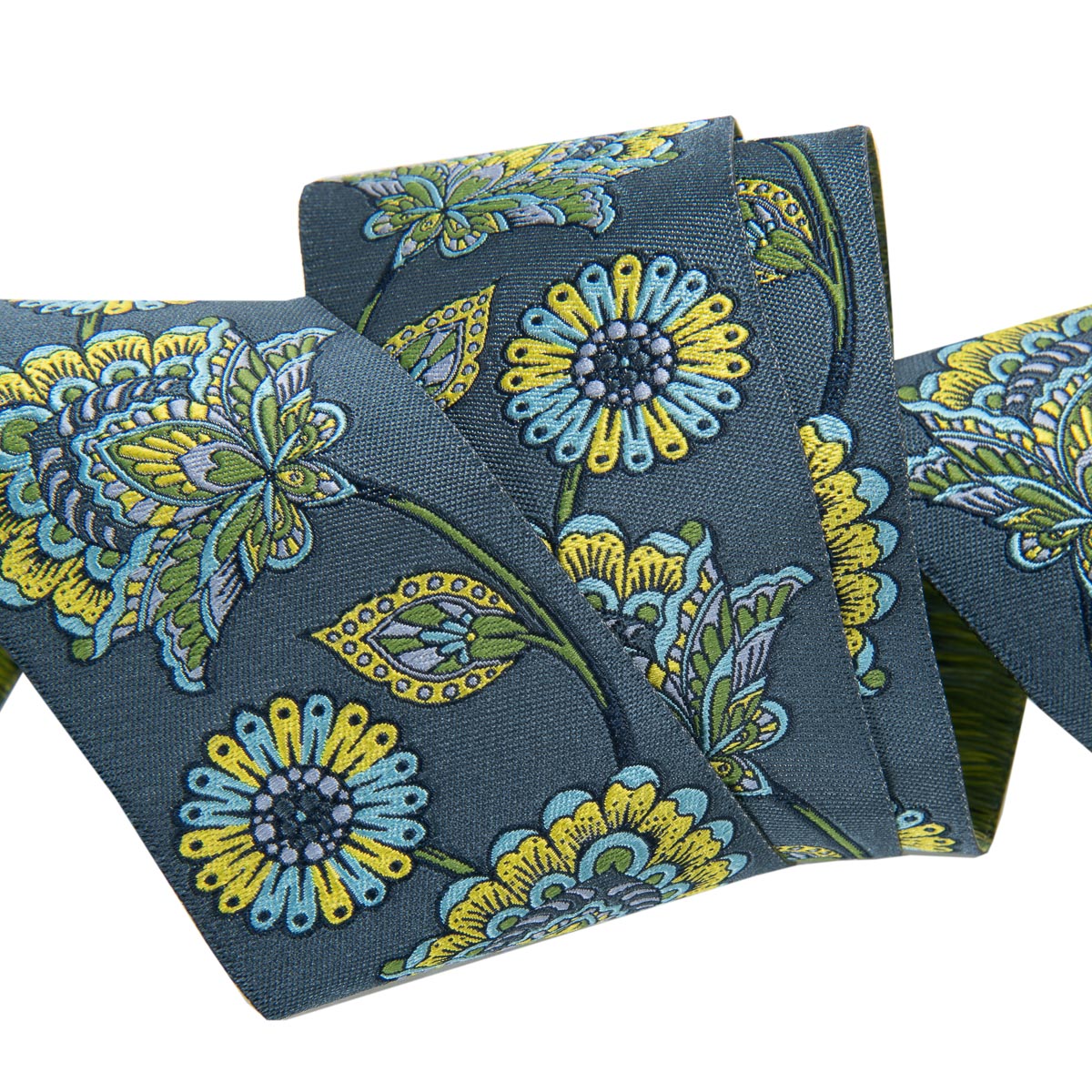 Jacobean Flower Indigo 2&quot; - PER QUARTER METRE