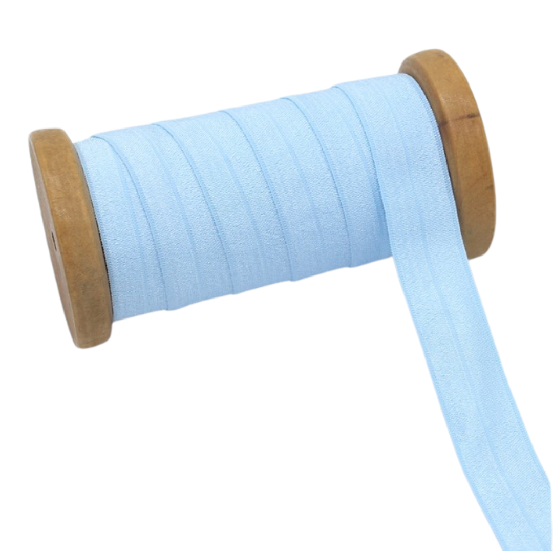 Fold-over Elastic 3/4in Blue Mist - FULL ROLL