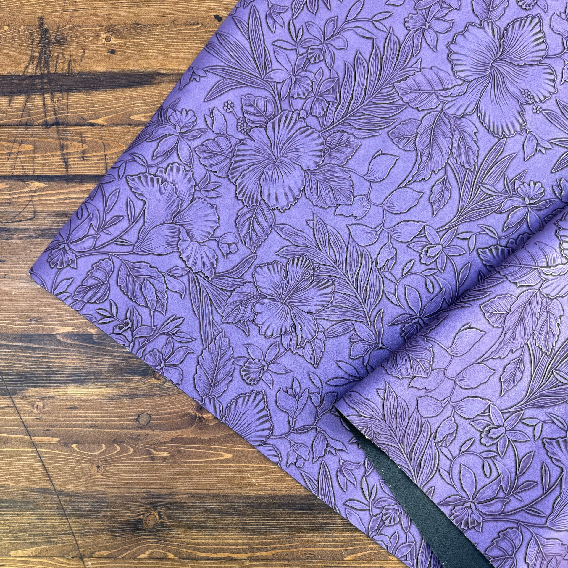 Vintage Embossed Floral Vinyl Lavendar 18