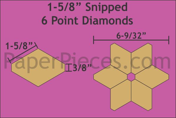 1-5/8&quot; Snipped 6 Point Diamond - Paper Pieces