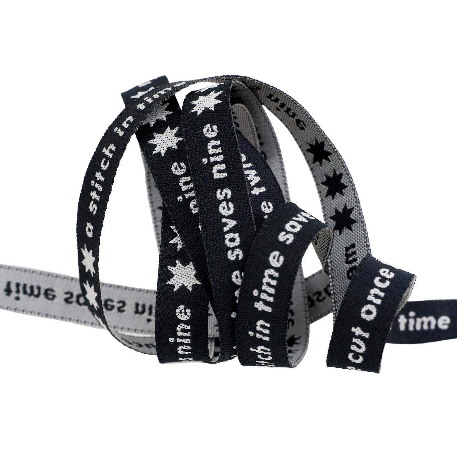 Catnap - Measure Twice in Black - 3/8&quot; width - Alexia Abegg - PER QUARTER METRE/10&quot; CUT