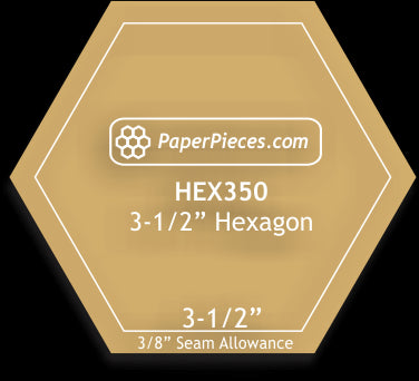 3-1/2&quot; Hexagon - 3/8&quot; Seam Acrylic Template