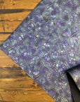 Retro Embossed Floral with Butterflies & Dragonflies Purple/Teal Iridescent 18"x 53" - SOLD PER ROLL