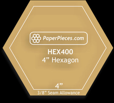 4&quot; Hexagon - 3/8&quot; Seam Acrylic Template