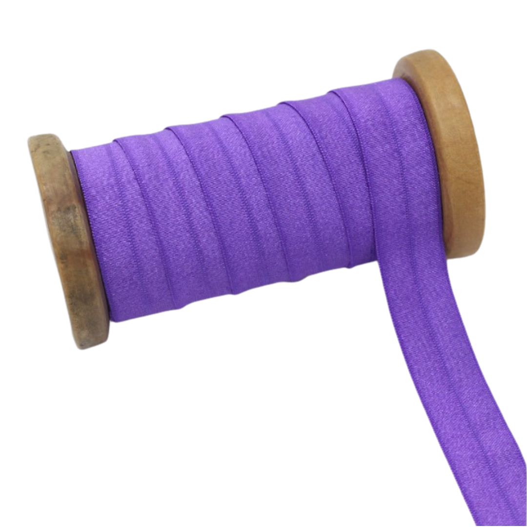 Fold-over Elastic 3/4in Purple - PER QUARTER METRE