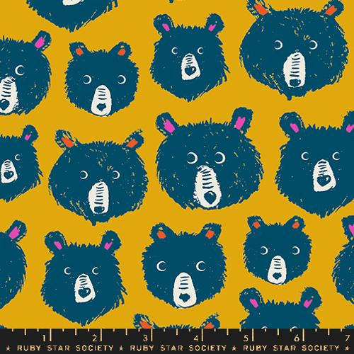 Teddy and the Bears Groupie Novelty Doodles Multi - Sarah Watts - PER QUARTER METRE Teddy and the Bears Groupie Novelty Doodles Multi - Sarah Watts - PER QUARTER METRE