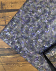 Retro Embossed Floral with Butterflies & Dragonflies Antique Brass/Purple Iridescent 18"x 53" - SOLD PER ROLL