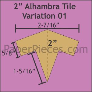 2&quot; Alhambra Tile Variation 01 - Paper Pieces