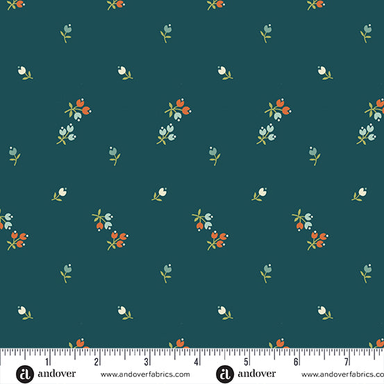 Flower Box Bachelor Button Peacock - Renee Nanneman - PER QUARTER METRE Flower Box Bachelor Button Peacock - Renee Nanneman - PER QUARTER METRE