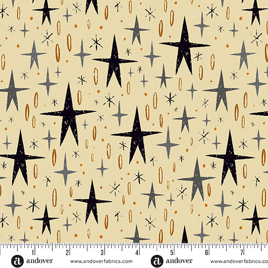 PRE ORDER JUNE 2024 - Nevermore Tall Stars Cream - Andover Fabrics - PER QUARTER METRE