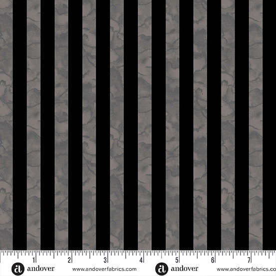 PRE ORDER JUNE 2024 - Nevermore Candy Stripe Grey - Andover Fabrics - PER QUARTER METRE