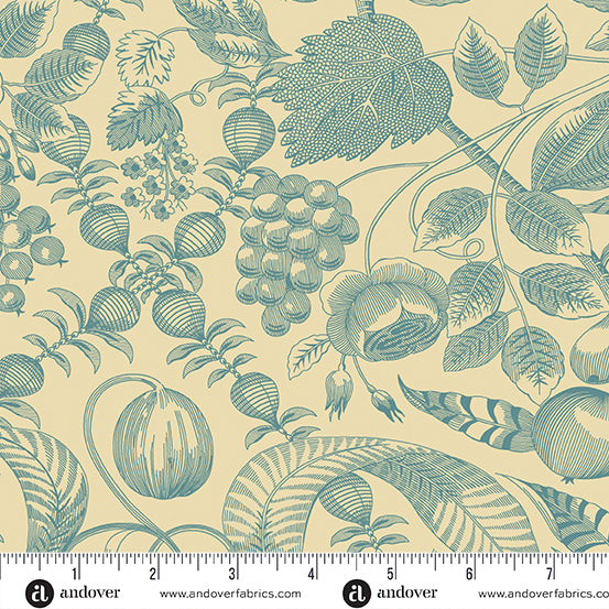 PRE ORDER APRIL 2024 Botanical Beauties 108s Valley Ivory - Edyta Sitar - PER QUARTER METRE