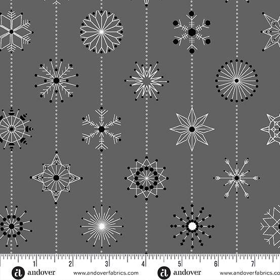 PRE ORDER JUNE 2024 - Deco Frost Snowflakes Sleet - Giucy Giuce - PER QUARTER METRE