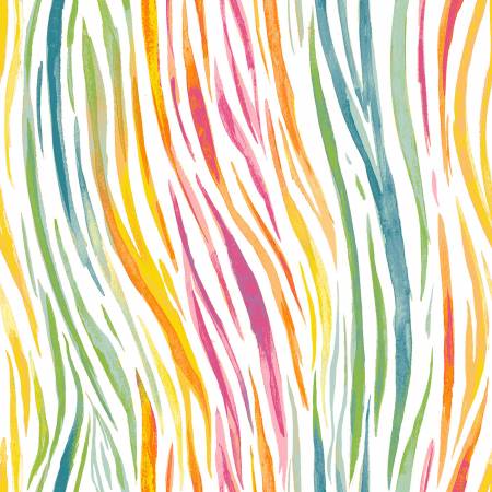 All Big Things Start Small Multi Rainbow Zebra - Beth Reed - PER QUARTER METRE