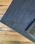 Vintage Embossed Floral Vinyl Black 18"x 53" - SOLD PER ROLL