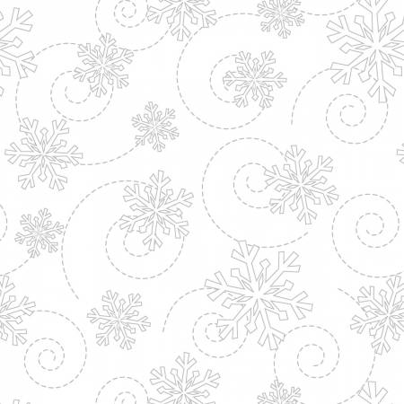 Snowflakes White on White - Kim Christopherson - PER QUARTER METRE