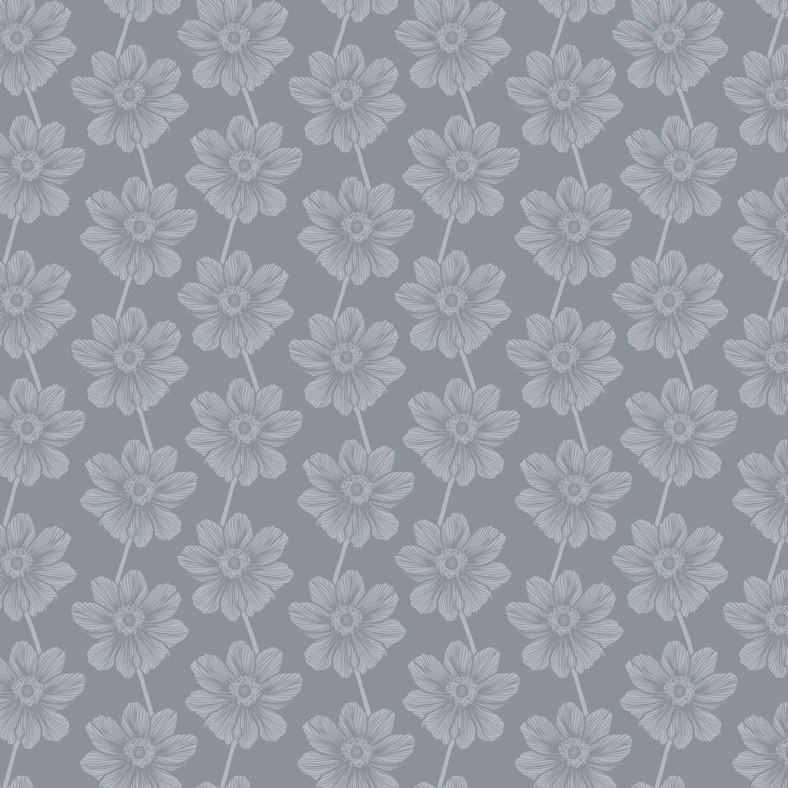 Indelible Soft Anemone in Overcast - Anna Maria Textiles - PER QUARTER METRE / 10&quot; CUT