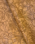 Vintage Embossed Floral Vinyl Cappuccino 18"x 53" - SOLD PER ROLL