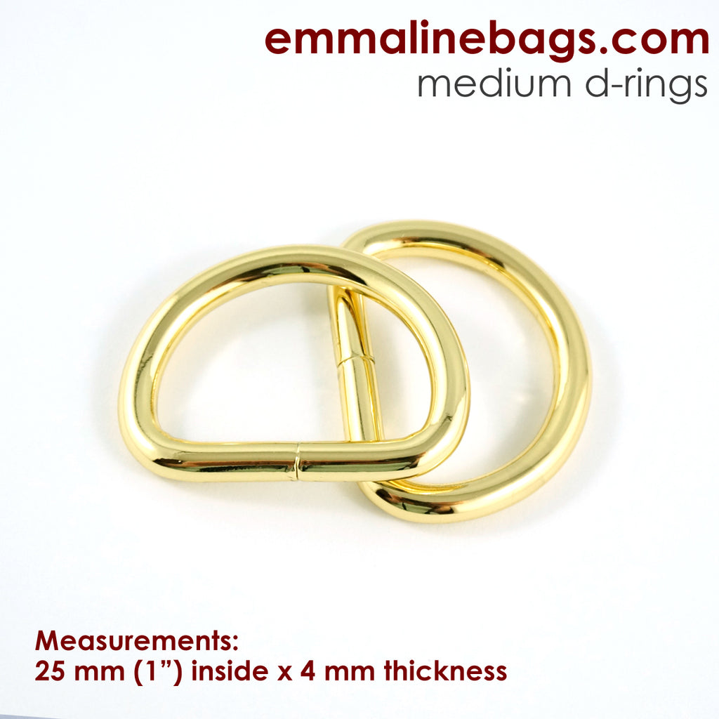 D-rings: 1&quot;  Gold - 4 Pack