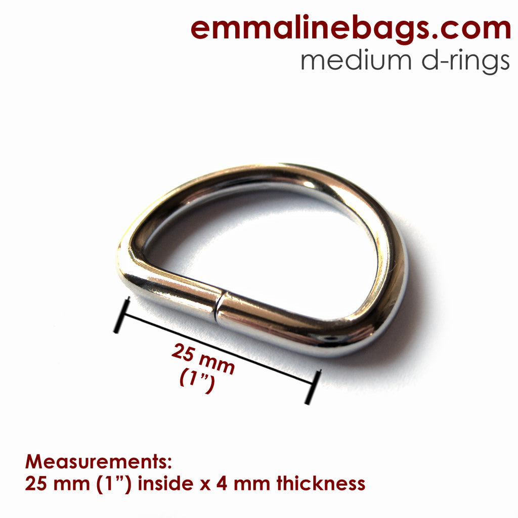 D-rings: 1&quot;  Nickel - 4 Pack