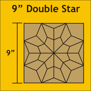 9&quot; Double Star Block - Paper Pieces
