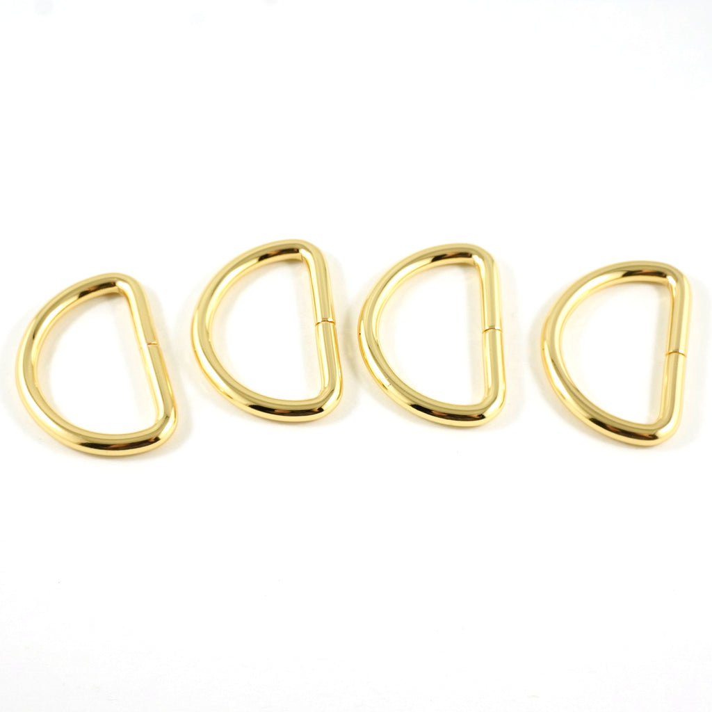 D-rings: 1 1/4&quot; Gold - 4 Pack