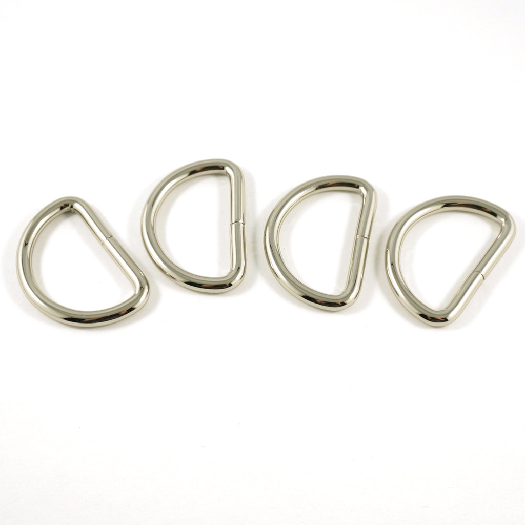 D-rings: 3/4&quot; Thin Nickel - 4 Pack