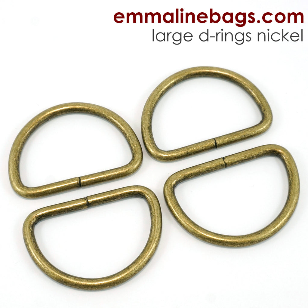 D-rings: 1 1/2&quot;  Antique Brass - 4 Pack