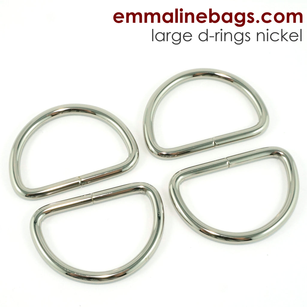 D-rings: 1 1/2&quot;  Nickel - 4 Pack