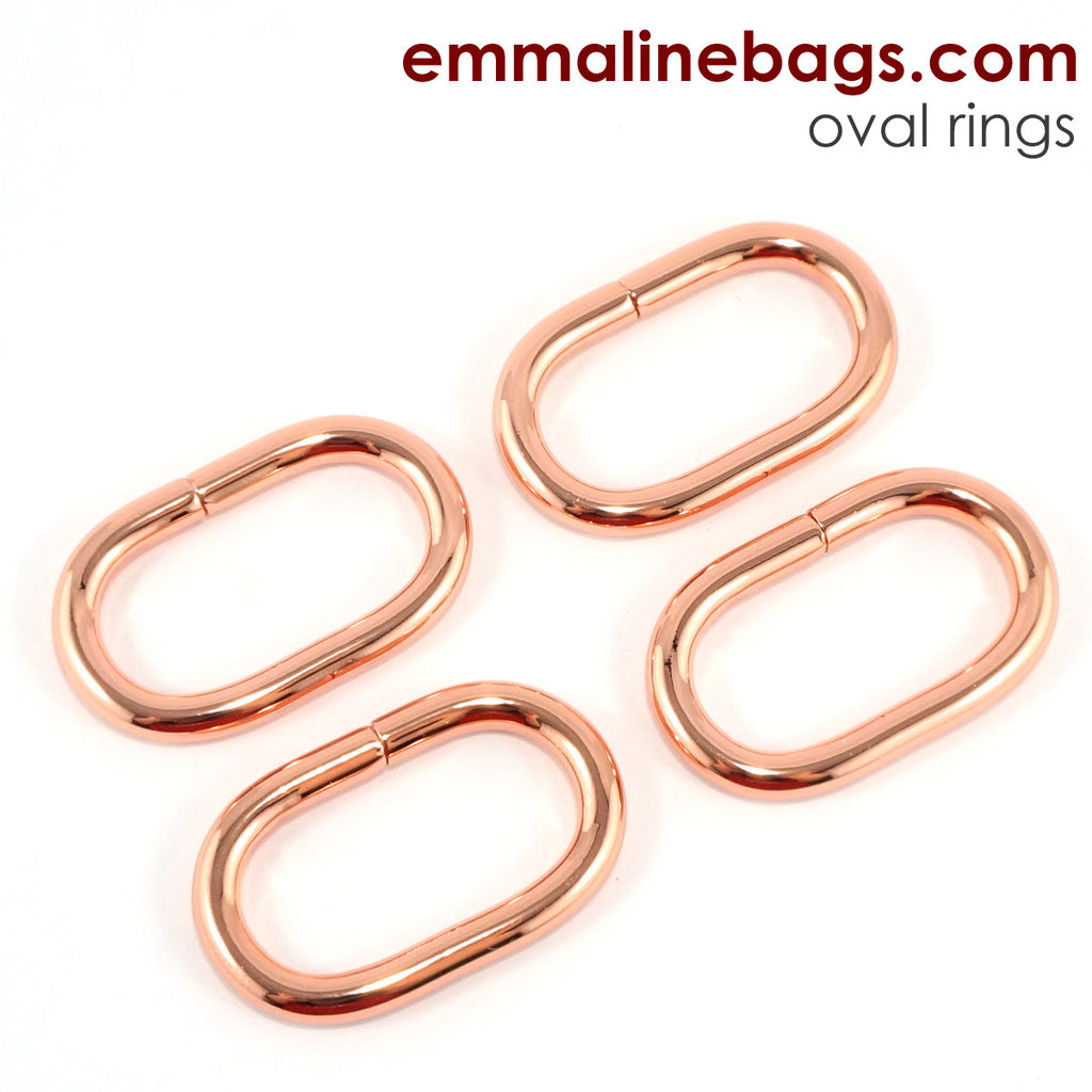 Oval O-Rings: 1 -1/4&quot; Rose Gold - 4 Pack
