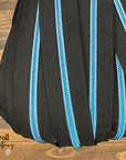 Rectangle Pull Zipper Pack - Black Zipper Tape with Sapphire Blue Teeth