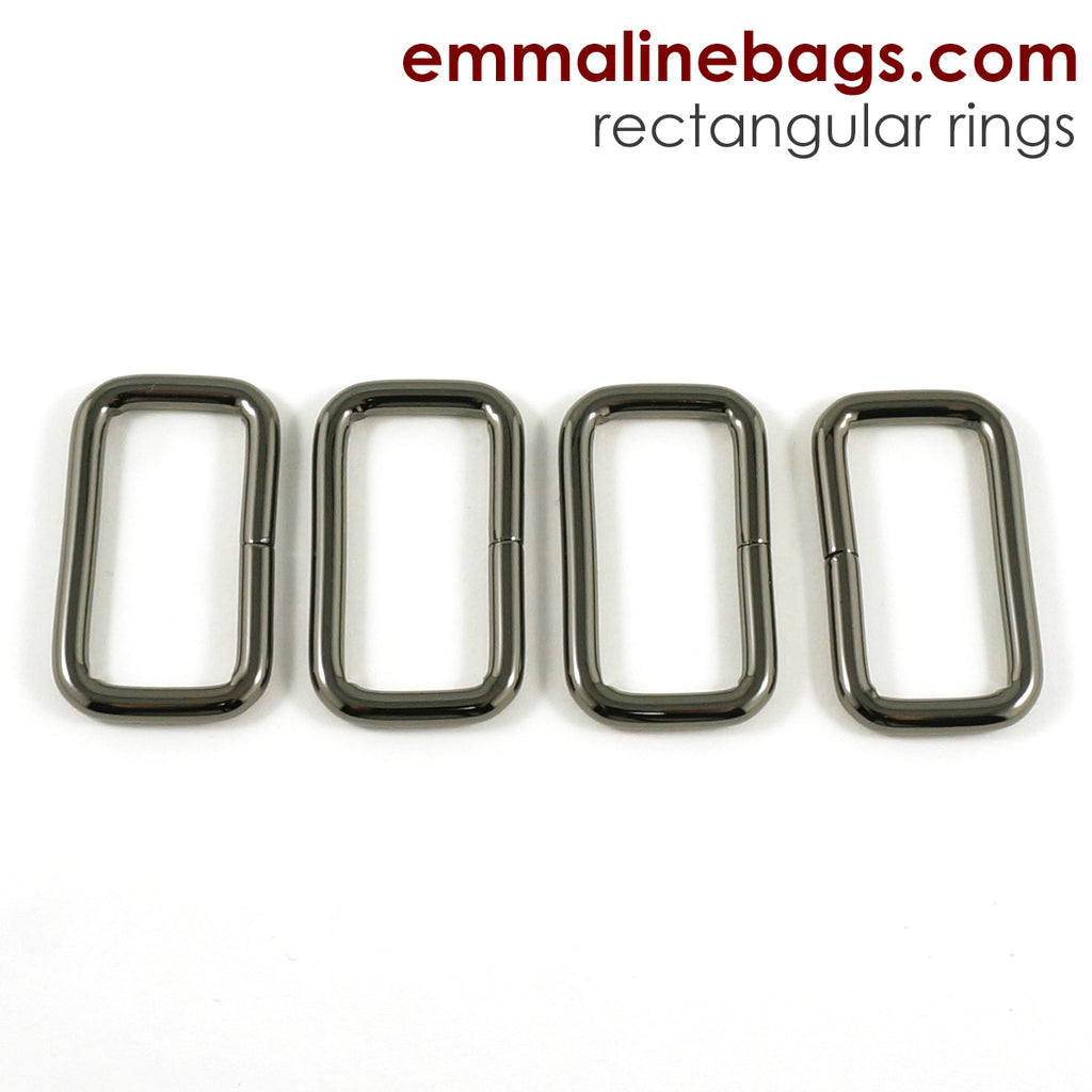 Rectangular Rings 1 1/2&quot; (38 mm) x 1/2&quot; (12 mm) x 3.75 mm Gunmetal - 4 Pack
