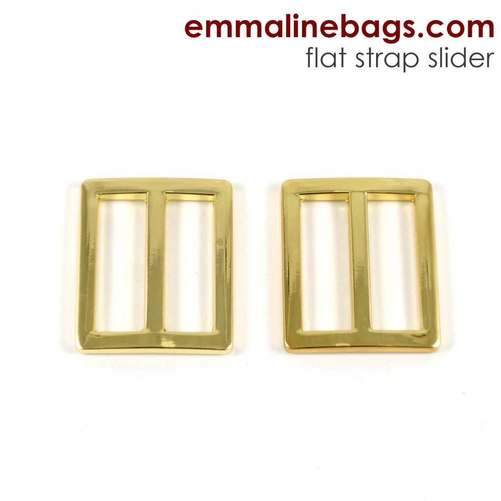 Flat Strap SLIDERS (2 Pack) - 1&quot; (25mm) Gold