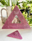 8.5/3in Combo EQ Triangle Template - Pink Glitter
