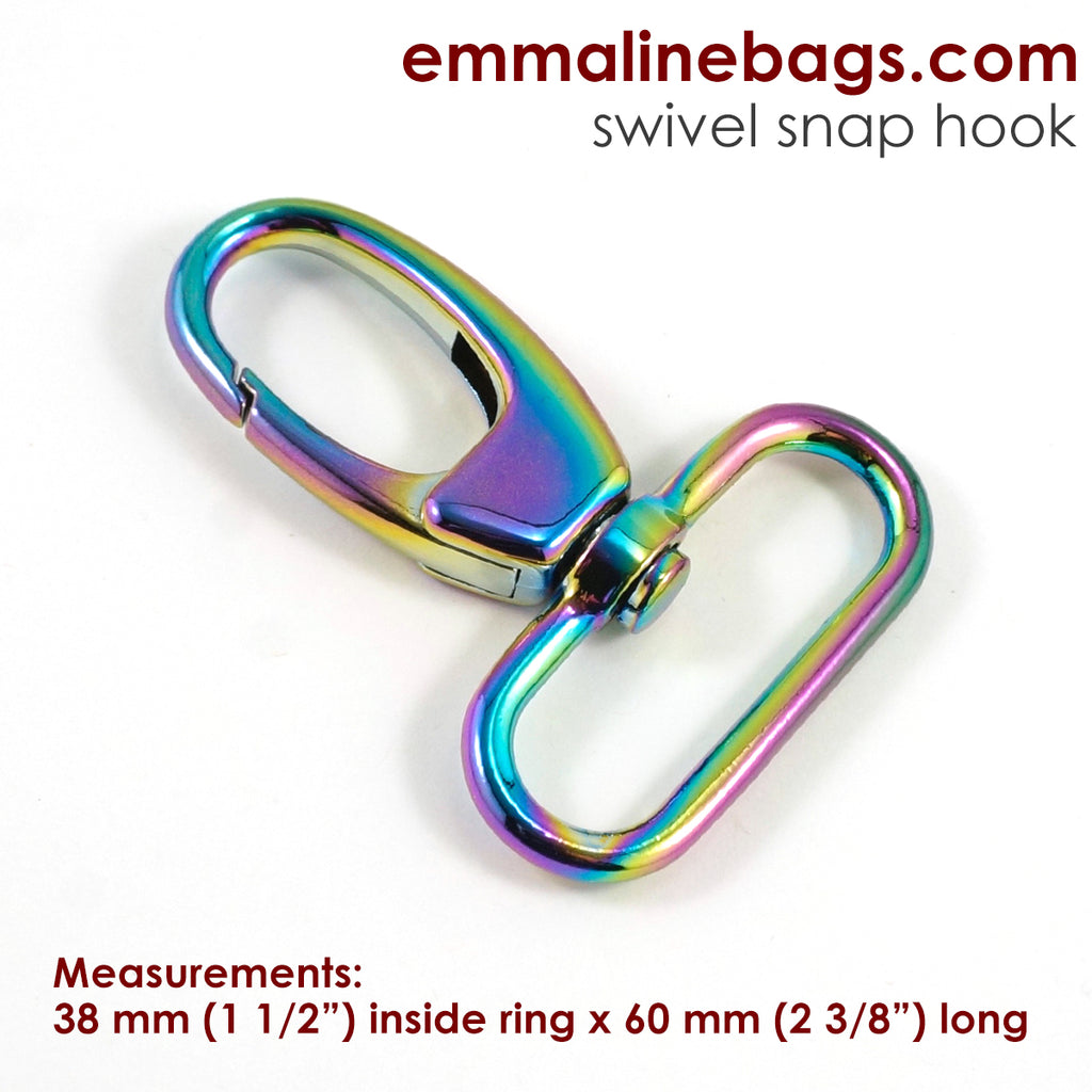 Swivel Snap Hook 1 1/2&quot; (38mm) in Iridescent (2 Pack)
