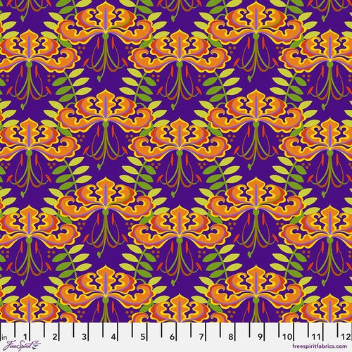 Gloriosa Garden Gloriosa Lily Purple - Jane Sassaman - PER QUARTER METRE
