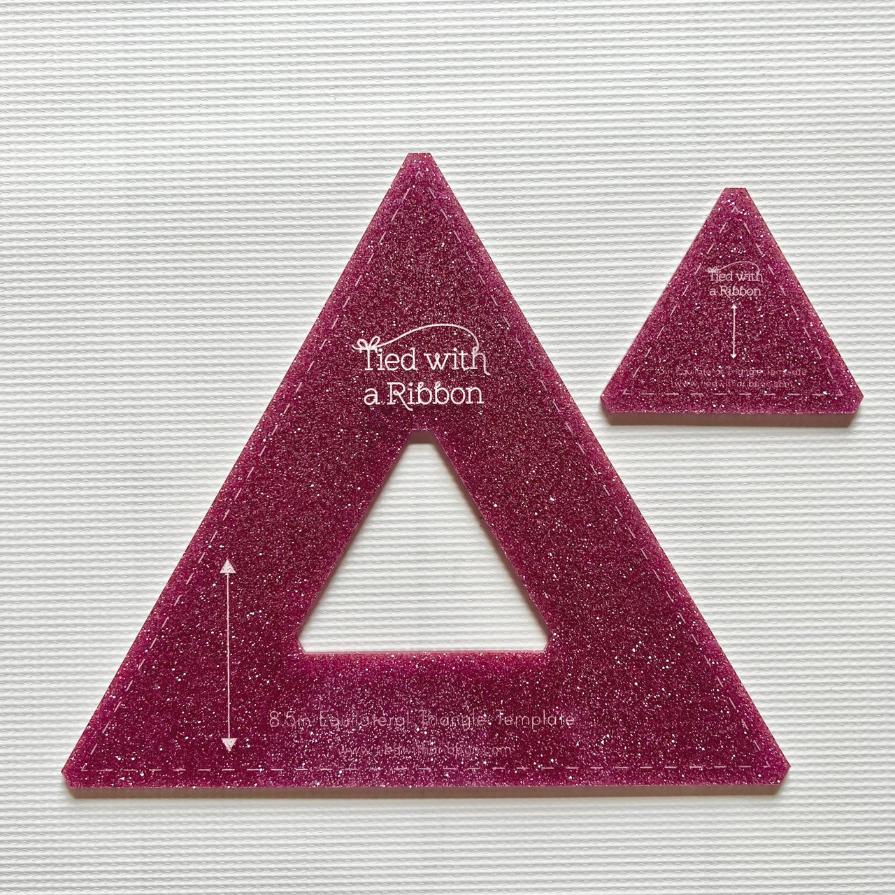 8.5/3in Combo EQ Triangle Template - Pink Glitter