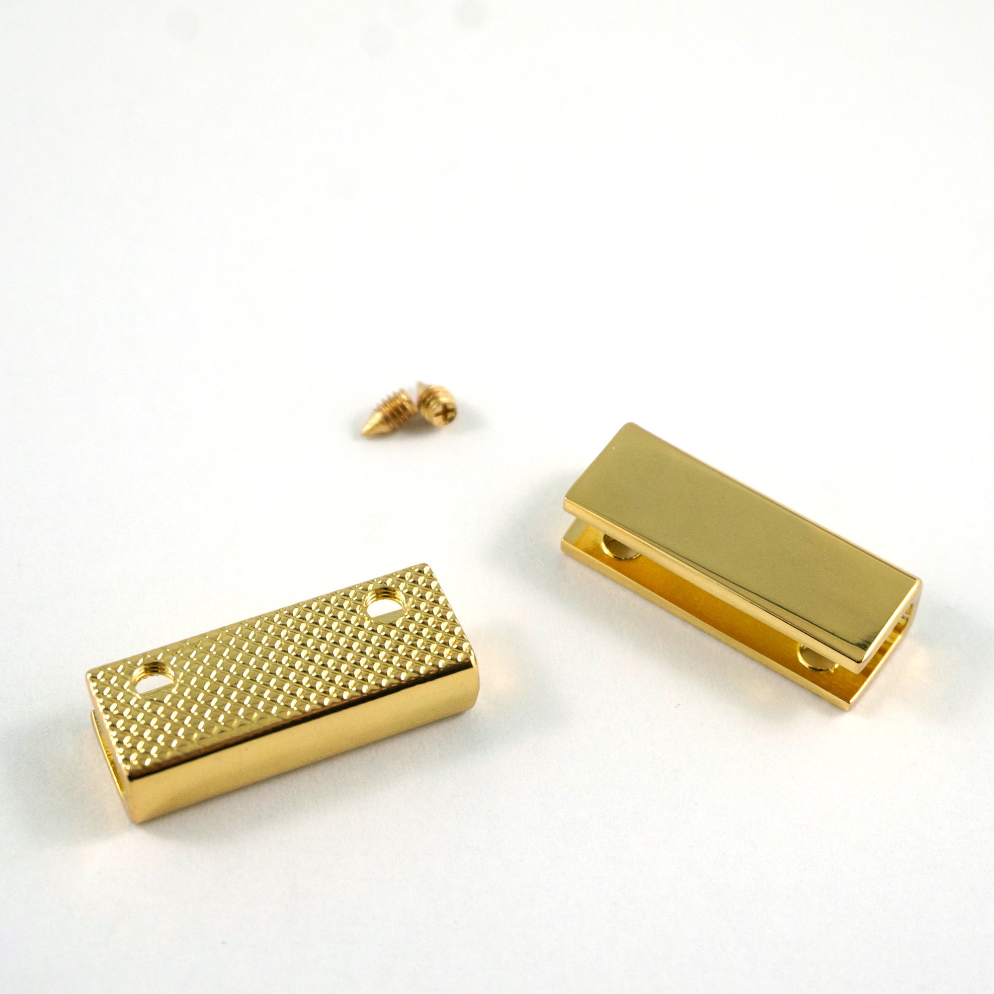 Rectangular Strap End Caps Gold (1&quot; wide) (4 Pack)