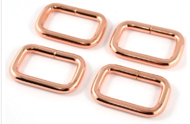 Rectangular Rings 1 1/4&quot;  (32 mm) x 1/2&quot; (12 mm) x 3.75 mm Rose Gold - 4 Pack