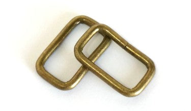 Rectangular Rings 1&quot; (25 mm) x 5/8&quot; (15 mm) x 3.75 mm Antique Brass - 4 Pack