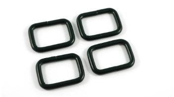 Rectangular Rings 1&quot; (25 mm) x 5/8&quot; (15 mm) x 3.75 mm Matte Black - 4 Pack