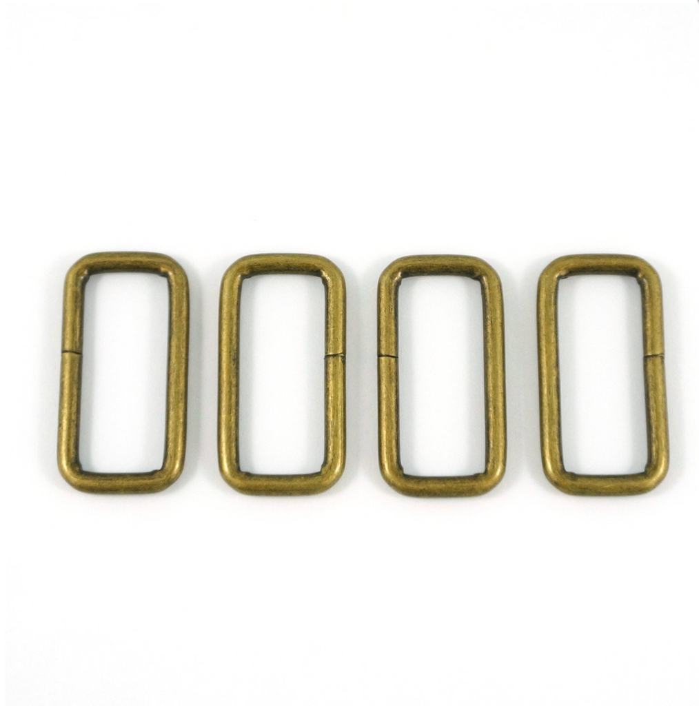 Rectangular Rings 1 1/4&quot;  (32 mm) x 1/2&quot; (12 mm) x 3.75 mm Antique Brass - 4 Pack
