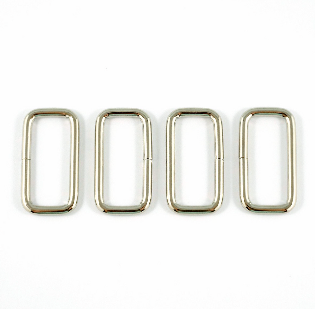 Rectangular Rings 1 1/4&quot; (32 mm) x 1/2&quot; (12 mm) x 3.75 mm Nickel - 4 Pack