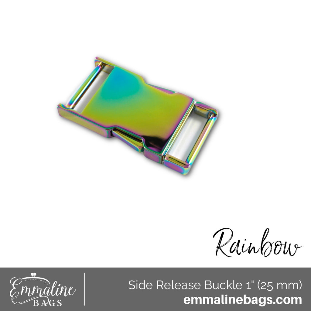 Side Release Buckle: 1&quot; (25 mm) Iridescent Rainbow