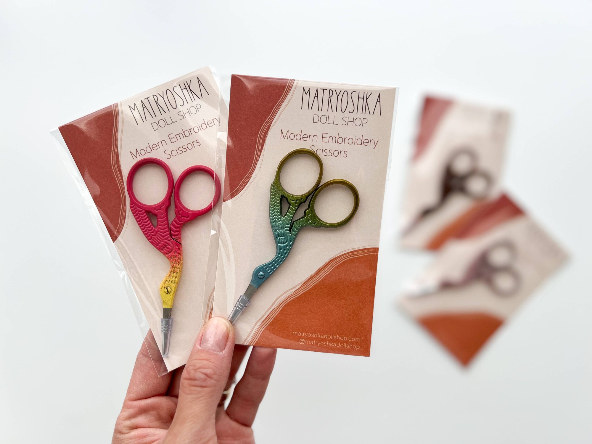 Embroidery stork scissors, small bird scissors: Northern Lights