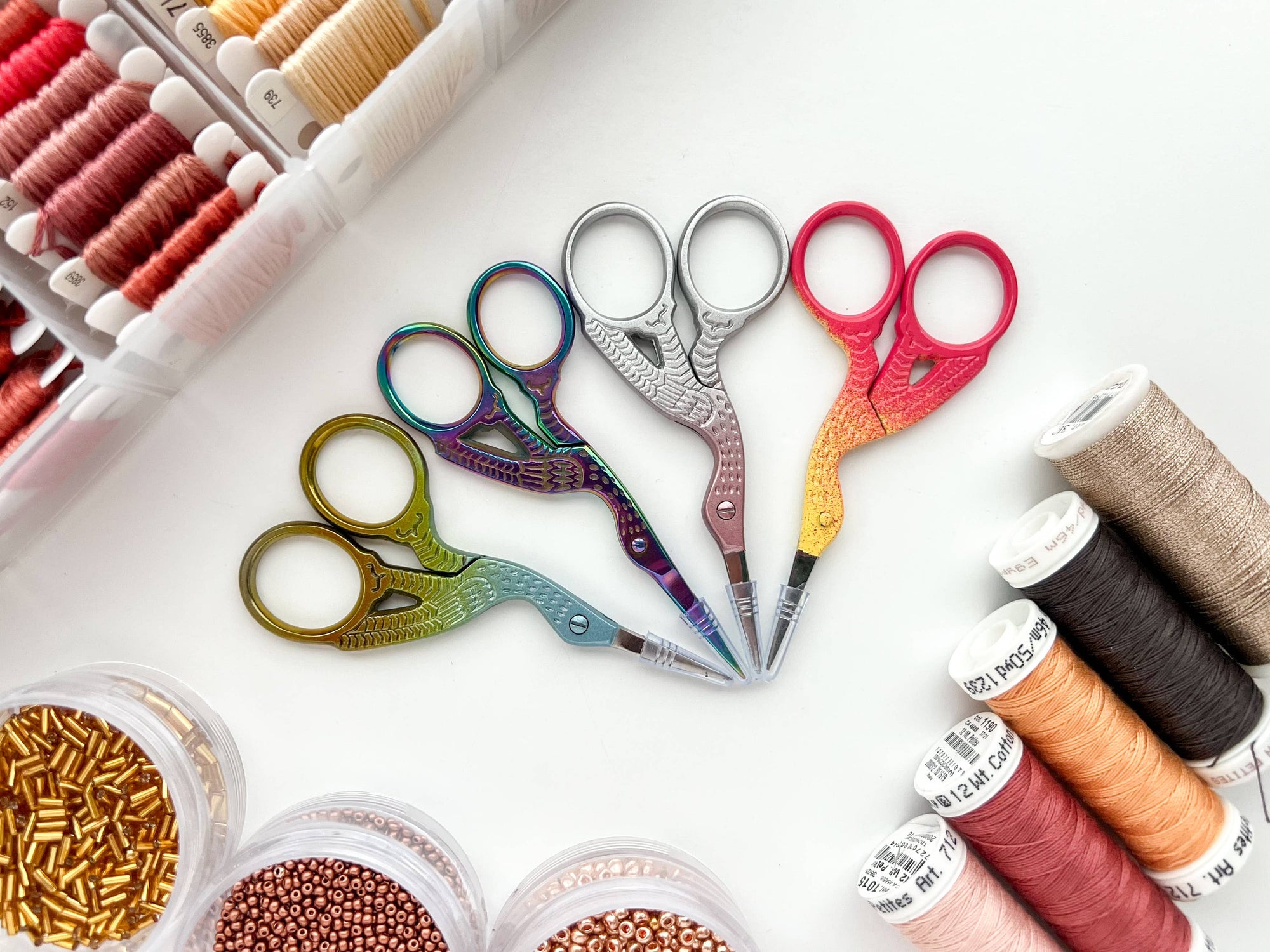 Embroidery stork scissors, small bird scissors: Peacock
